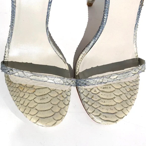 Stuart Weitzman Nudistsong Stiletto Heels Women 6M Ankle Strap Sandal Python